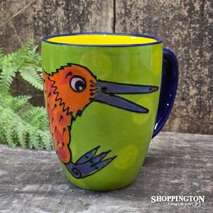 NZ Made Hand Painted - Orange Kiwi Blokes Mug