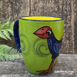 NZ Made Hand Painted - Pukeko Walking Navy Mug