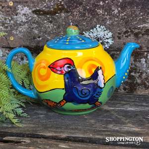 NZ Made Hand Painted - Tea Pot Pukeko Walking