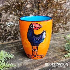 NZ Made Hand Painted - Pukeko Orange Blokes Mug