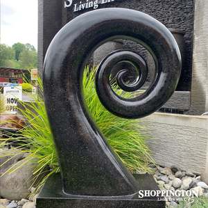 Garden Sculpture - Terrazzo Koru / Black 100cm
