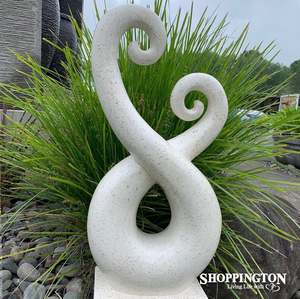 Outdoor Living: Garden Sculpture - Terrazzo - Eternal Koru/White