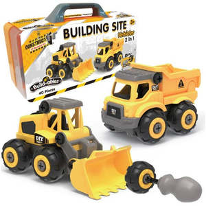 Kids Building Construction: Buildables - Building Site Vehicles 2-in-1