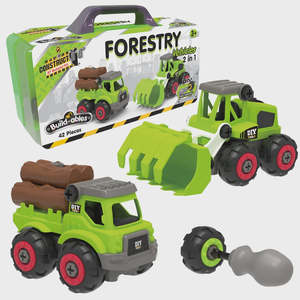 Kids Building Construction: Construct It - Buildables 2-in-1 Forestry 42pc