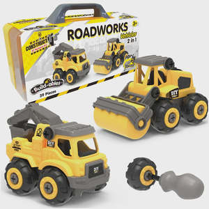 Kids Building Construction: Construct It - Buildables 2-in-1 Road Works 39pc