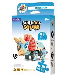 Kids Building Construction: Build n Sound 3D Puzzle - Triceratops