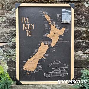 Wall Art: I've Been To.... NZ Cork Map A3