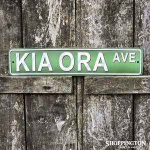 Wall Art: Kia Ora Ave Metal Street Sign