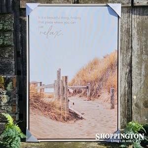 Palm Cove Beach Path Framed Canvas