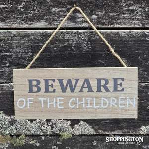 Wall Art: Wooden Sign - BEWARE of the Children