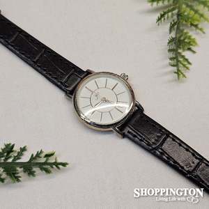 Watches: Watch - Silver w Black Croc Strap