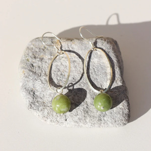 Gemstone Jewellery: La Pierre - Green Fuchsite Sterling Silver Earrings