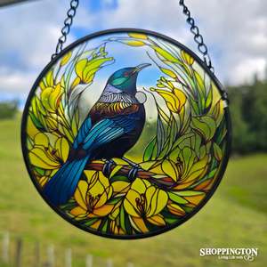 Garden Art: Stained Glass Hanger - Tui Blue