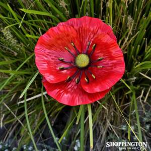Garden Art: Garden Stake - Metal Poppy 60cm