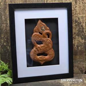 Nz Made Art Gallery: Shadow Box - Wood Carved Manaia
