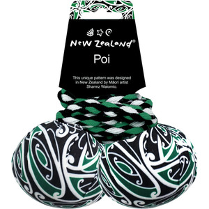 Te Wiki O Te Reo Maori: NZ Maori Patterned Poi - Green