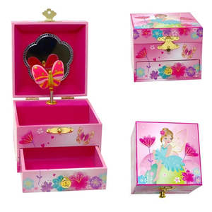 Jewellery Boxes Findings: Pink Poppy Fairy Music Box