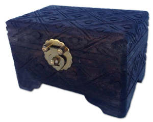 Jewellery Box - Carved Wooden Jewellery Box - 20cm x 12cm