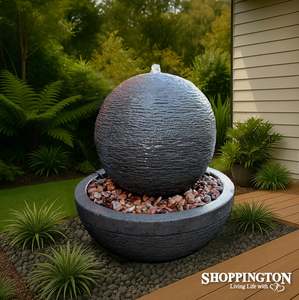 Home Living: Concrete Ball Water Feature 50cm x 60cm