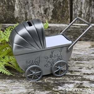 Pewter Baby Pram Carriage Money Box