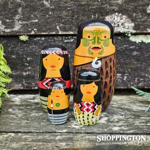 Kids Dolls Accessories: Nesting Doll Maori Whanau 4pc