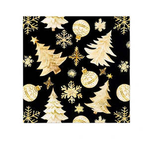 Christmas: Black Christmas Tree Napkins
