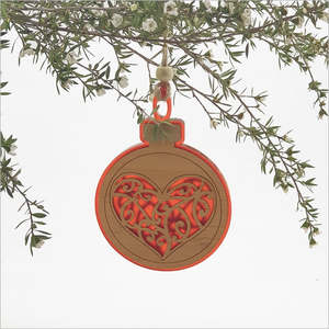 NZ Made Bauble: Red Heart
