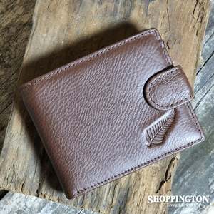Handbags Wallets: Men's Leather Flat Grain Wallet - Small Fern / Chocolate