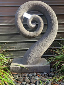 Sculptures: Garden Sculpture - Concrete Koru 100cm