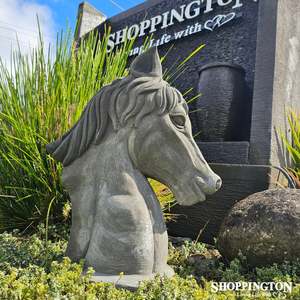 Sculptures: Handcarved Solid Concrete Horse Sculpture