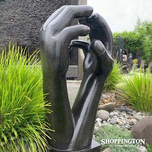Garden Sculpture - Terrazzo - Hands Black 100cm