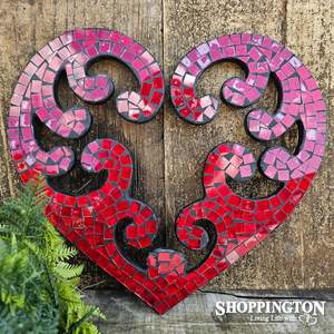 Mosaic Art: z Mosaic Koru Heart / Red