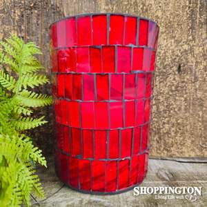 Mosaic Art: z Mosaic Utensil Holder 15cm / Red
