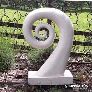 Pre Order: Garden Sculpture - Terrazzo Koru / White 60cm