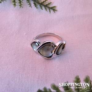 Sale: Ring - Black MOP & Hearts