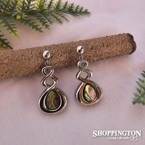 Earrings - Paua Twist Stainless Steel