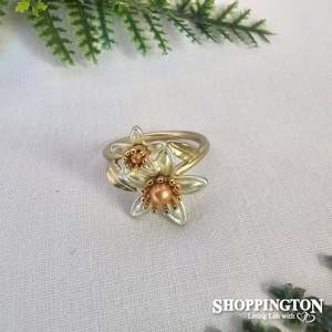 Sale: Ring - Bronze Pearl Flower