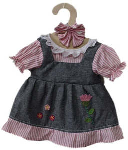 Kids Baby: Hopscotch Dolls Clothes - Denim & Pink Stripe Dress