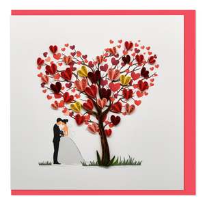 Handmade Gift Card - Quilled Wedding Tree