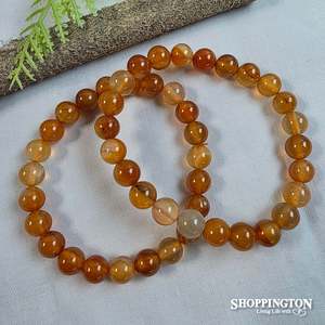 Crystal Gemstone Bead Bracelet - Carnelian