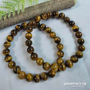 Crystal Gemstone Bead Bracelet - Tigers Eye