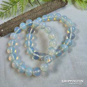 Crystal Gemstone Bead Bracelet - Opalite