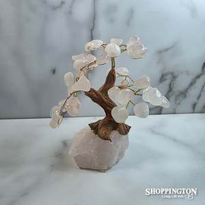 Health Wellbeing: Gemstone Tree 15cm Rose Quartz - Rose Quartz Base