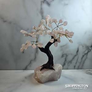 Crystal Gemstone Tree Rose Quartz 20cm