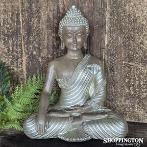 Home Decor: Meditating Gold & Fawn Buddha (Sml)