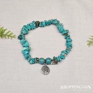 Health Wellbeing: Tree of Life Gemstone Bracelets - Turquoise
