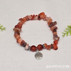 Health Wellbeing: Tree of Life Gemstone Bracelets - Carnelian
