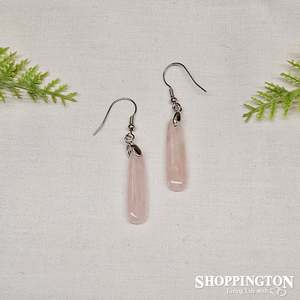 Rose Quartz Drop Gemstone Earrings