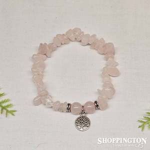 Health Wellbeing: Tree of Life Gemstone Bracelets - Rose Quartz