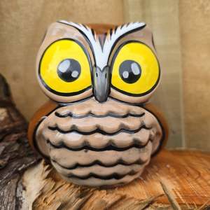 NZ Made Garden Ornament - Splashy Bird Art / Ruru
